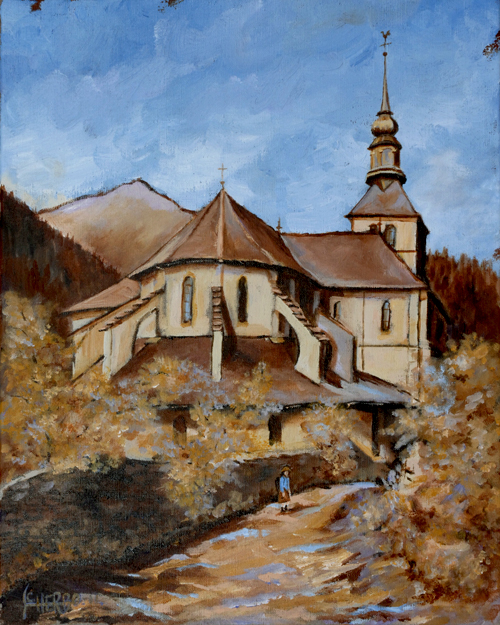 tableaux peintures montagnes alpages vaches chablais abondance abbaye châtel chapelle cours sapins dranse église