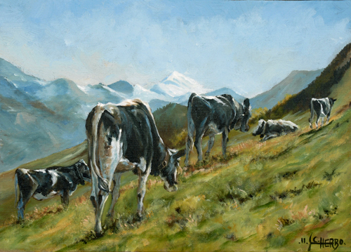 tableaux peintures montagne mt mont blanc alpes chamonix peintres