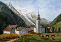 mont blanc mont-blanc argentière vallée arve savoie alpes église vache